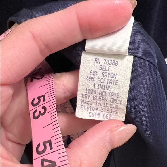 Vintage Cynthia Howie navy pearl button dress - Picture 16 of 16